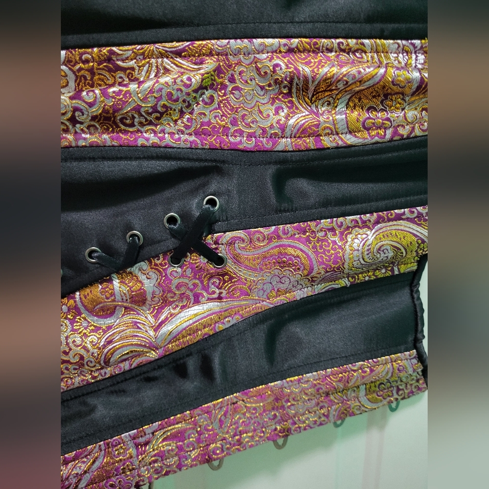 Timeless Trends Corset Waist Training 28" Inch Brocade Purple And Gold - Picture 13 of 16